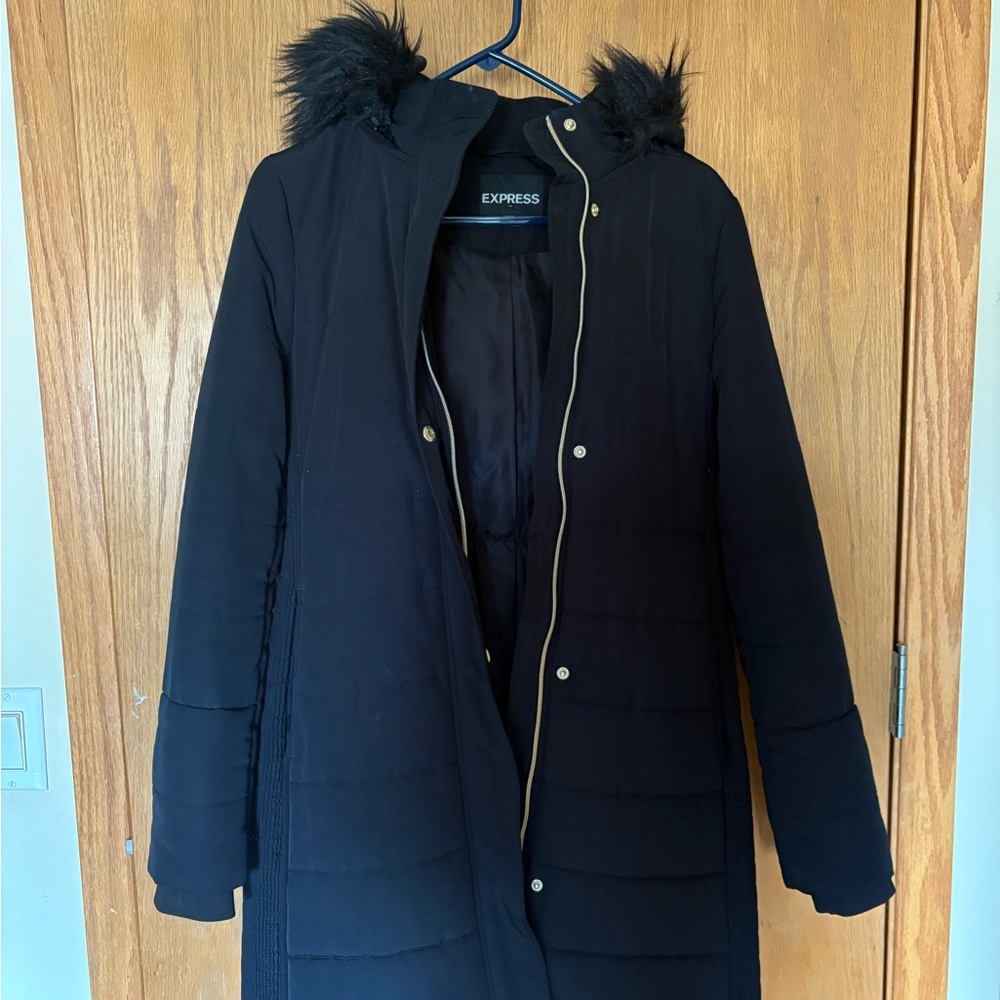 Express Women's Black Puffer Coat